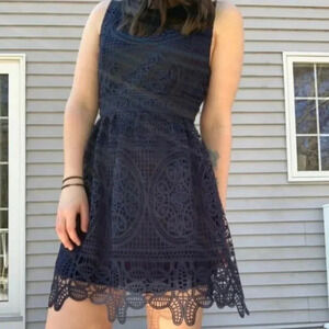 Miami Navy Blue Lace Dress‎